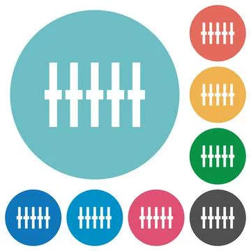 Graphical equalizer flat round icons イラスト素材