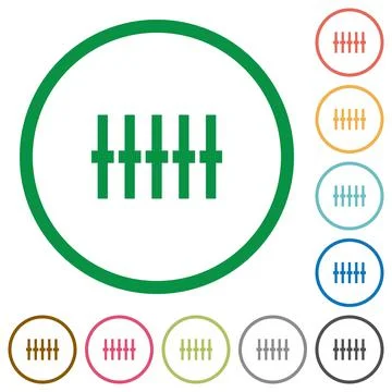 Graphical equalizer outlined flat icons イラスト素材