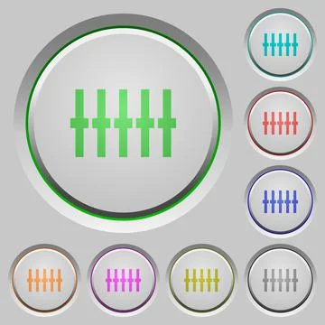Graphical equalizer push buttons 스톡 일러스트