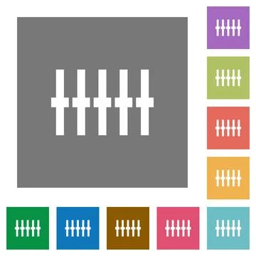 Graphical equalizer square flat icons イラスト素材