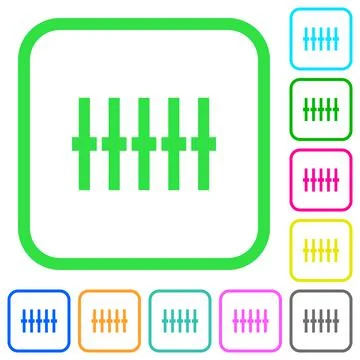 Graphical equalizer vivid colored flat icons icons Stock Illustration