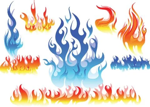 Graphical Fire Elements Stock Illustration