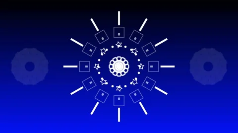 Graphical fireworks explosion to happy new year BLUE 4K Video stock 57106314