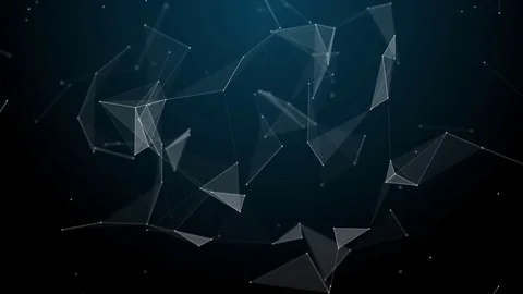 Graphical geometric background molecule and connection, white cybernetic points Stock Footage
