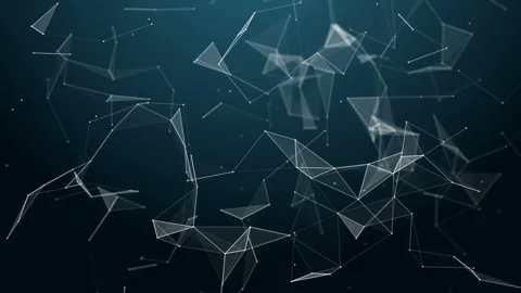 Graphical geometric background molecule and connection, white cybernetic points Stock Footage 87683754