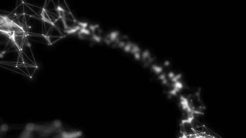 Graphical geometric background molecule and connection, white cybernetic points Stock Footage 112222135
