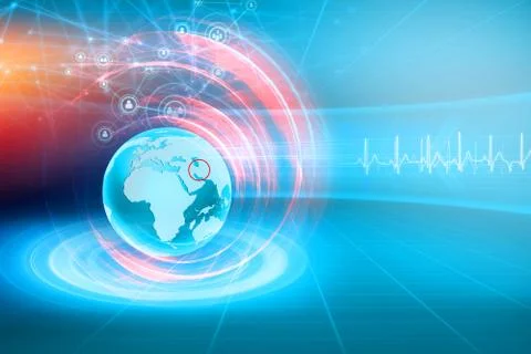 Graphical global virus expanding background concept series Иллюстрация