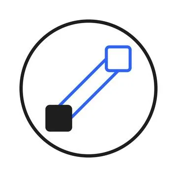Graphical illustration showing connection between two shapes inside circula.. Stock Illustration
