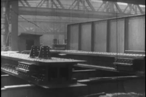 Graphical illustration of structural beam parts - 1930 Stock Footage 104336423
