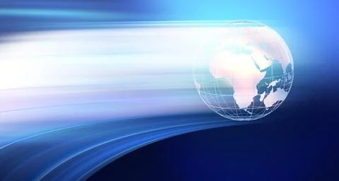 Graphical motion effect behind earth globe concept series Stock Illustration