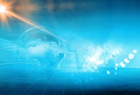 Graphical news background with world map and earth globe Illustrazione stock