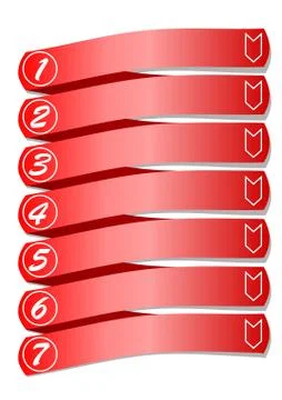Graphical presentation template of the working process in seven steps with in Illustrazione stock