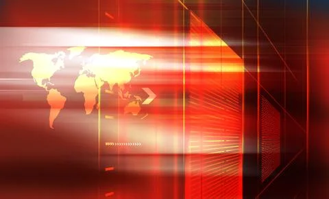 Graphical red news background with perspective grid and worldmap concept se.. Ilustración de archivo