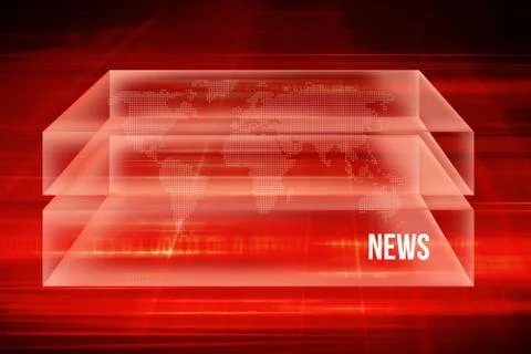 Graphical red theme digital binary codes background with transparent 3d boxes Illustrazione stock