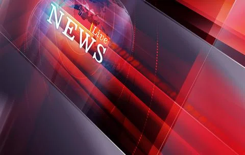 Graphical red theme live news background. 3d illustration Stock Illustration