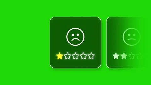 Graphical representation 1 star assessment, signifying disappointing user fee 動画素材 321826734