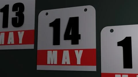 Graphical representation calendar diagonal position with pages 13 14 and 15 Stock Illustration