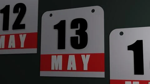 Graphical representation calendar diagonal position with pages 12 13 and 14 Stock Illustration