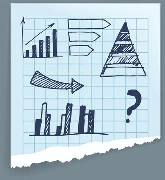 Graphical representation of data by linear segments or geometric shapes, bar Stock Illustration