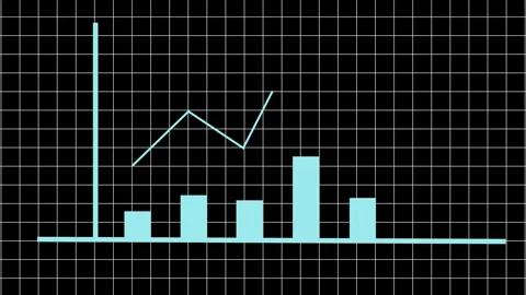 Graphical representation of a histogram with a linear projection and a vert.. Stock Footage 337567109
