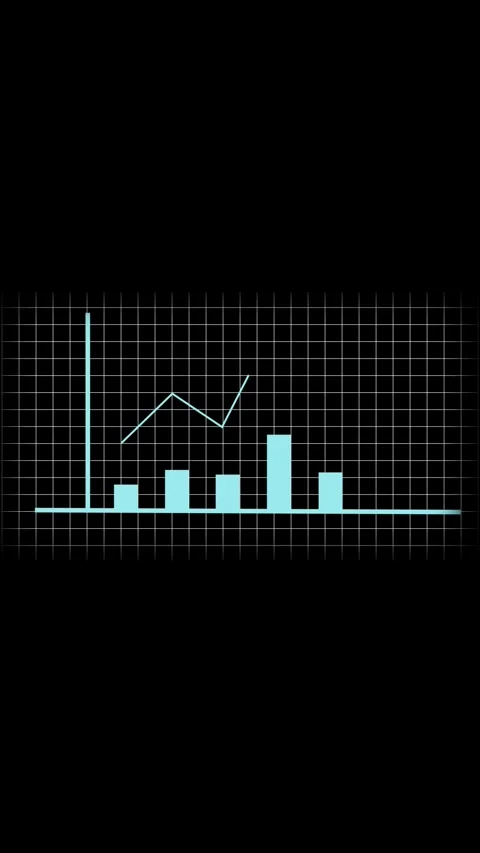 Graphical representation of a histogram with a linear projection and a vert.. Stock Footage 346046697