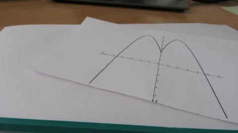 Graphical representation of math functions and a pencil Stock Photos