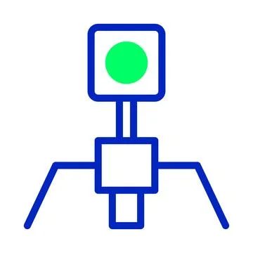 Graphical representation of a microscopic lifeform with simplified geometri.. Stock Illustration