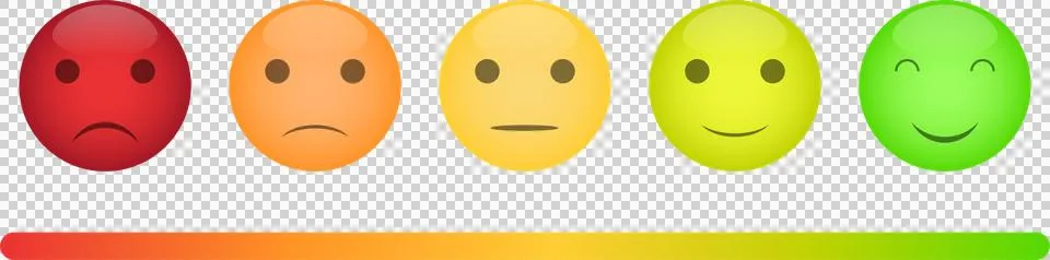 Graphical representation of a mood scale ranging from negative to positive .. Stock Illustration