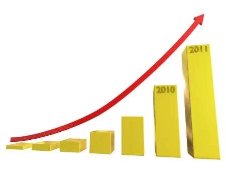 Graphical representation of profit increase Stock Illustration