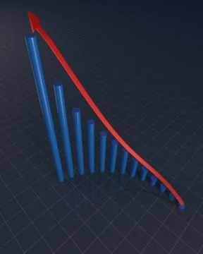 Graphical representation of profit increase Stock Illustration