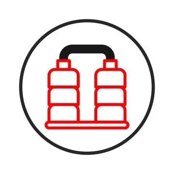 Graphical representation showcasing industrial containers within circular f.. Stock Illustration