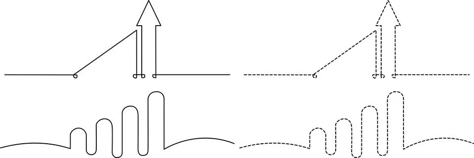 Graphical representation of vector addition and wave interference patterns .. イラスト素材