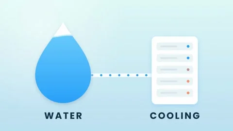 A graphical representation of the water cooling process. It illustrates how Vídeo Stock 347591804