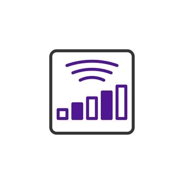 Graphical representation of a wireless network signal strength meter within.. Stock Illustration