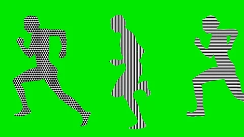 Graphical shaped men runs. Stock Footage 106701645