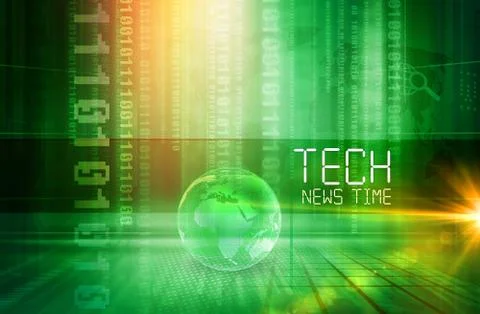 Graphical Tech News Time Presentation Background Concept Series 스톡 일러스트