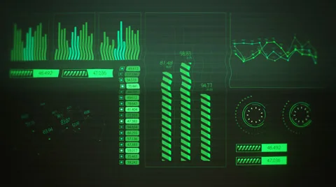 Graphical User Interface, Active Graph Charts Stock Footage 43390144