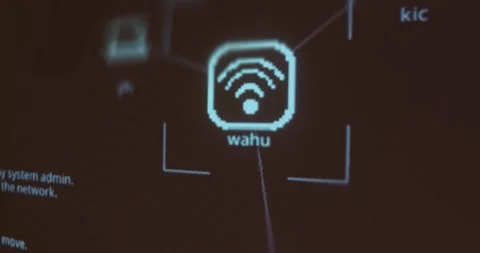 Graphical User Interface displaying a Wi Fi network Video stock 321765522