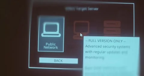 Graphical User Interface displays an option to select a Public Network Video stock 321765485