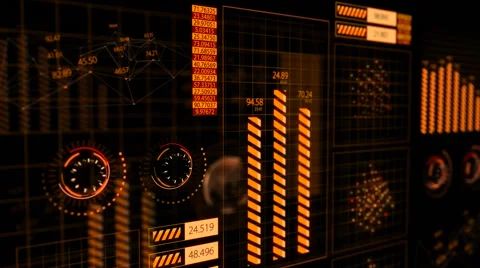 Graphical User Interface, Futuristic Screen GUI Stock Footage 43389712