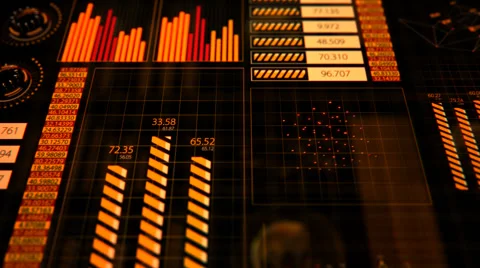 Graphical User Interface, Futuristic Screen GUI Stock Footage 43389954