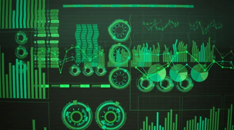 Graphical User Interface, Futuristic Screen GUI Stock Footage 44302932