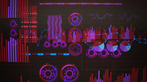 Graphical User Interface, Futuristic Screen GUI Stock Footage 44302937