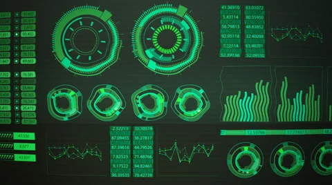 Graphical User Interface, Futuristic Screen GUI Stock Footage 44303294