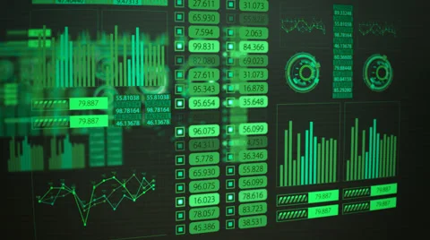 Graphical User Interface, Futuristic Screen GUI Stock Footage 44303401