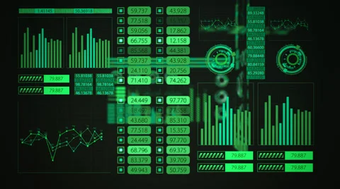 Graphical User Interface, Futuristic Screen GUI Stock Footage 44303641