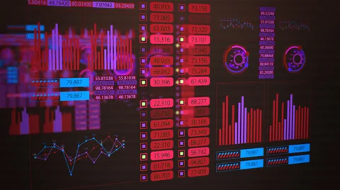 Graphical User Interface, Futuristic Screen GUI Stock Footage 44303857