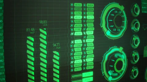 Graphical User Interface, Futuristic Screen GUI Stock Footage 44308693