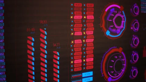 Graphical User Interface, Futuristic Screen GUI Stock Footage 44308717