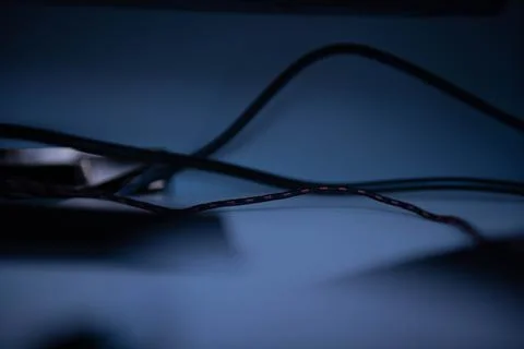 Graphical user interface of wires and keyboard Foto stock